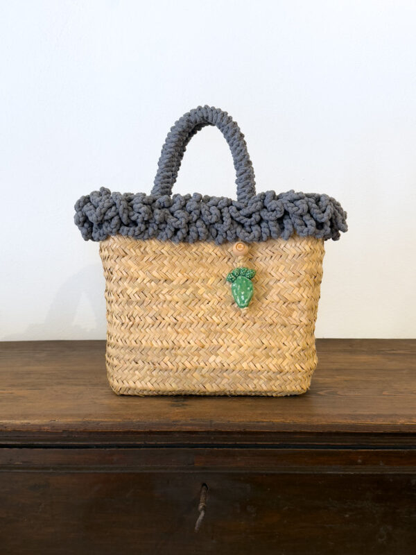 SHOPPER RICCIA DENIM PALA