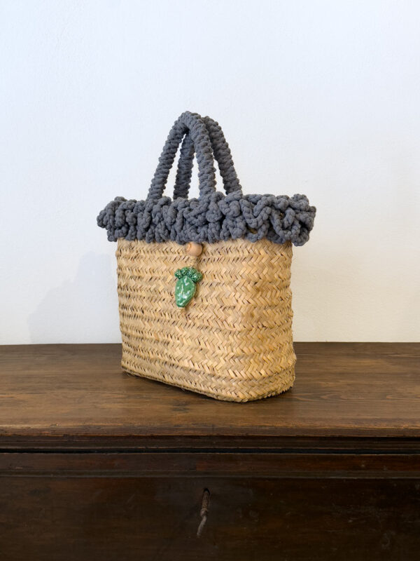 SHOPPER RICCIA DENIM PALA - immagine 2