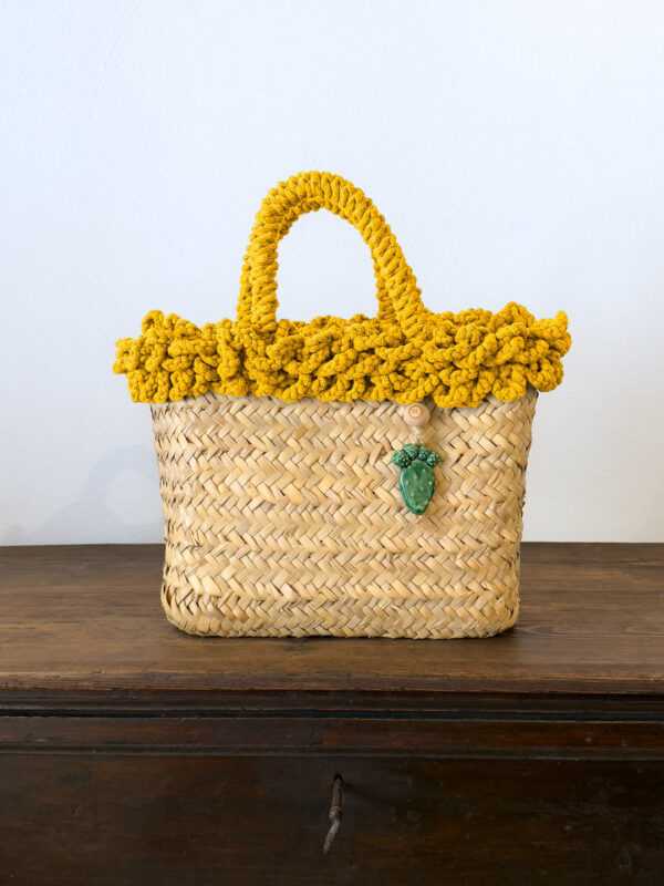 SHOPPER RICCIA GIALLA PALA