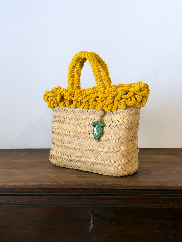 SHOPPER RICCIA GIALLA PALA - immagine 2