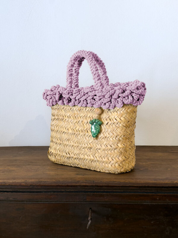 SHOPPER RICCIA LILLA PALA - immagine 2