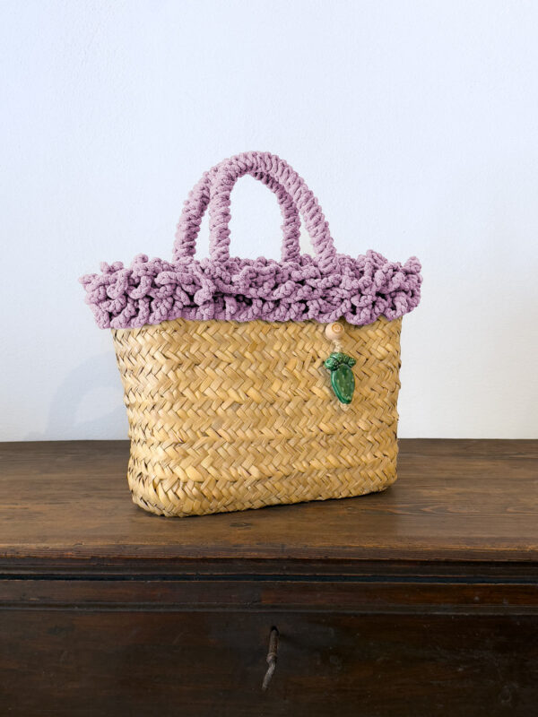 SHOPPER RICCIA LILLA PALA - immagine 3