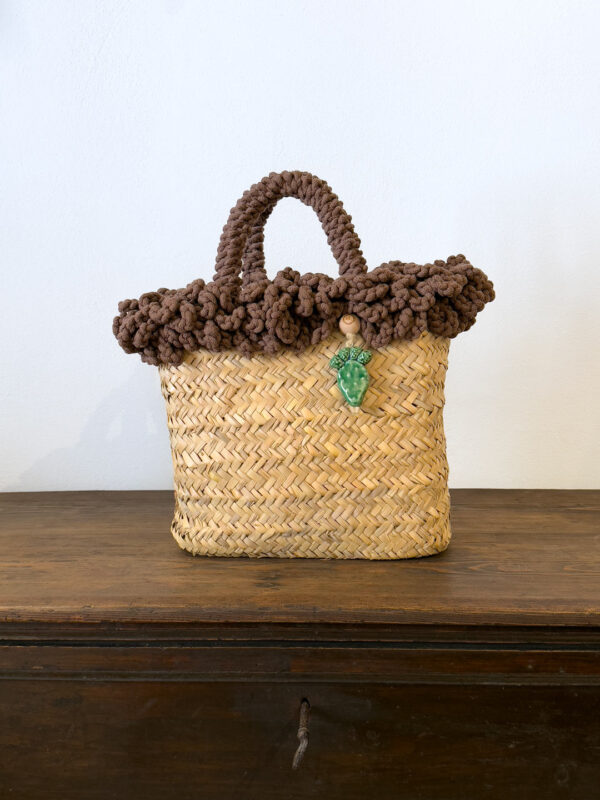 SHOPPER RICCIA MARRONE PALA