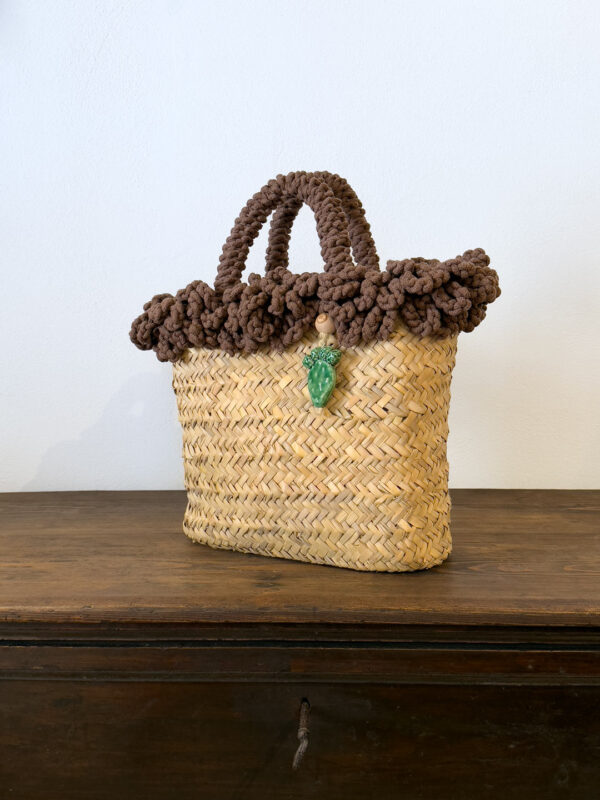 SHOPPER RICCIA MARRONE PALA - immagine 2