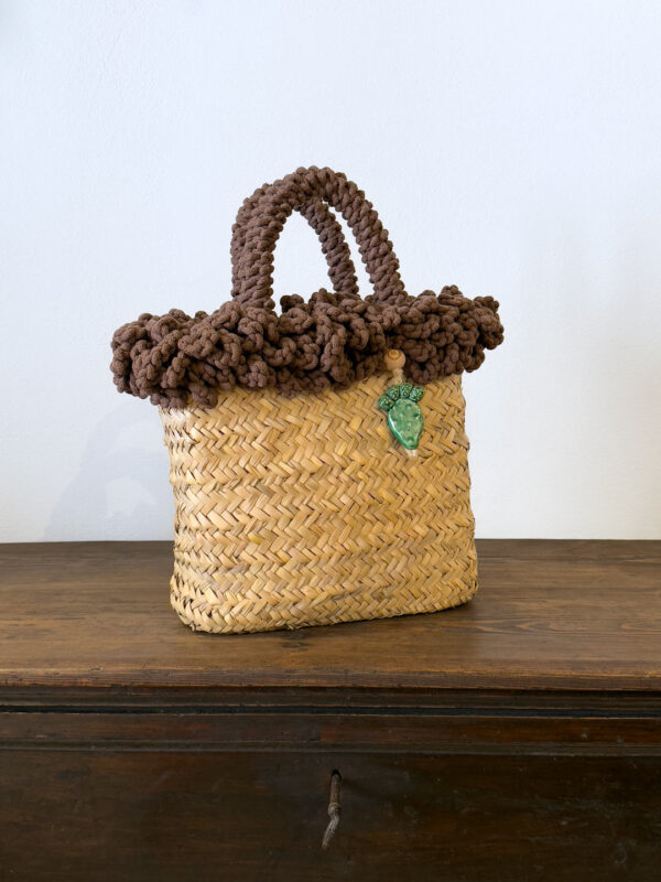 SHOPPER RICCIA MARRONE PALA - immagine 3