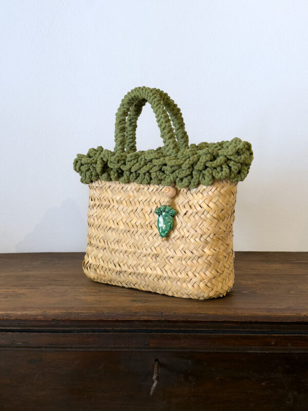 SHOPPER RICCIA VERDE PALA - immagine 2