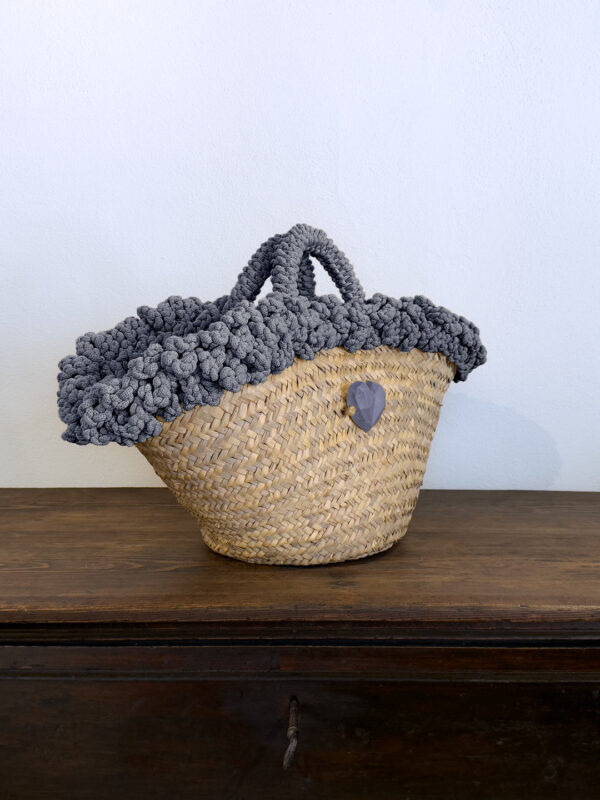 COFFA RICCIA DENIM CUORE - GRANDE - immagine 3