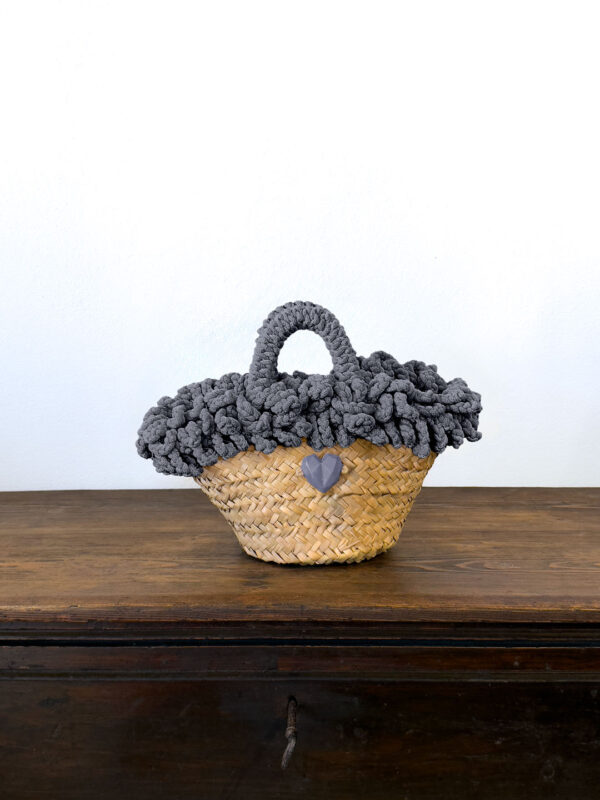 COFFA RICCIA DENIM CUORE - PICCOLA