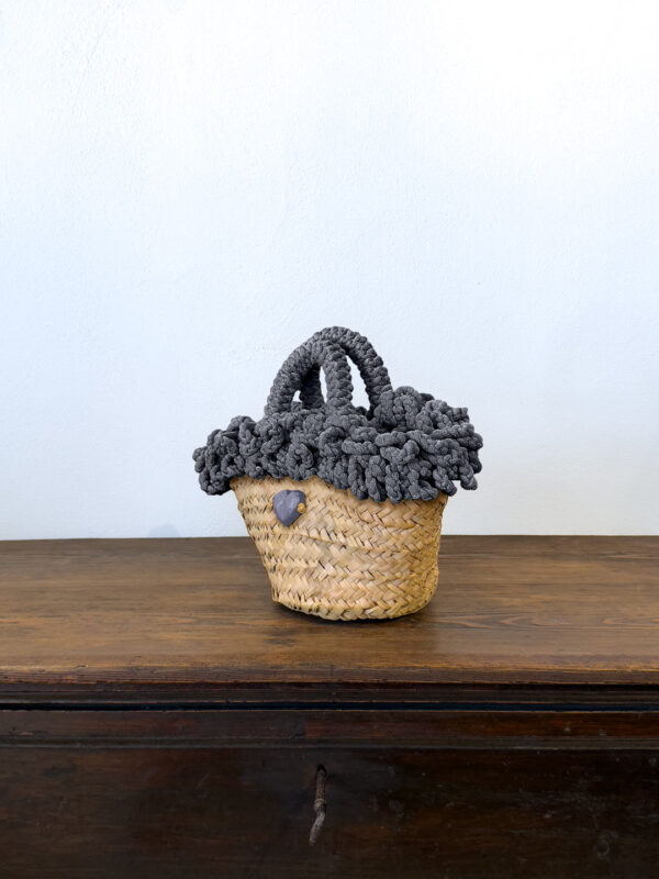 COFFA RICCIA DENIM CUORE - PICCOLA - immagine 2