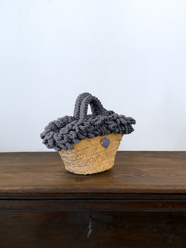 COFFA RICCIA DENIM CUORE - PICCOLA - immagine 3