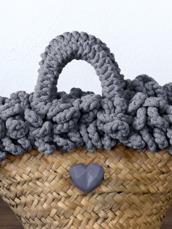 COFFA RICCIA DENIM CUORE - PICCOLA - immagine 4