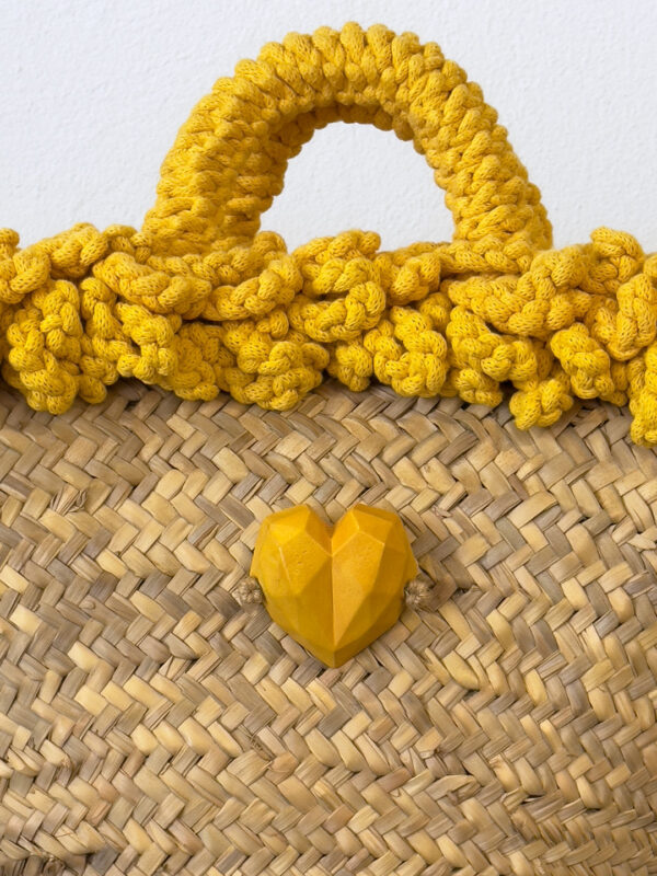 COFFA RICCIA GIALLA CUORE - GRANDE - immagine 4