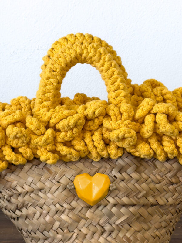 COFFA RICCIA GIALLA CUORE - PICCOLA - immagine 4