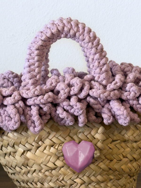 COFFA RICCIA LILLA CUORE - PICCOLA - immagine 4