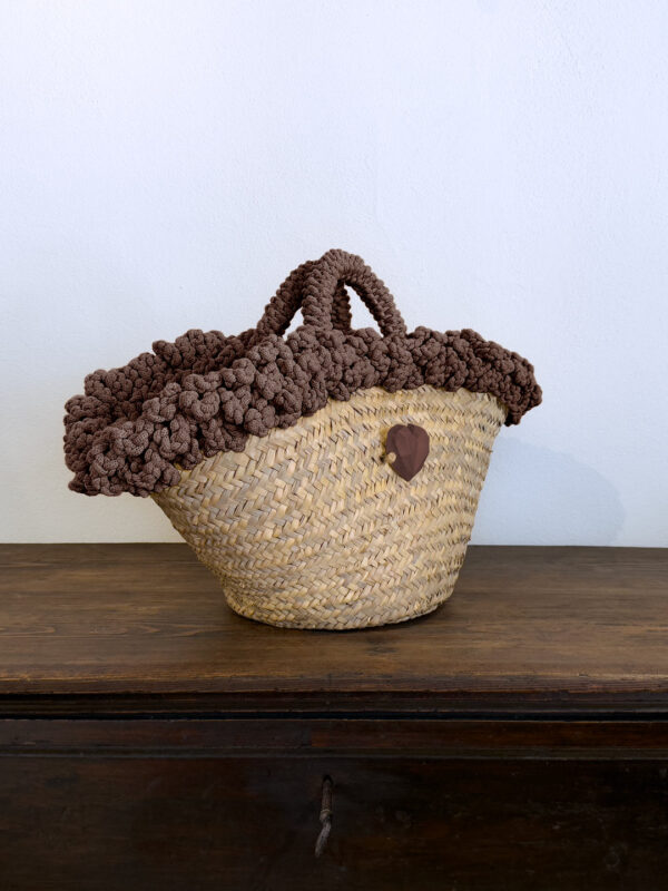 COFFA RICCIA MARRONE CUORE - GRANDE - immagine 3