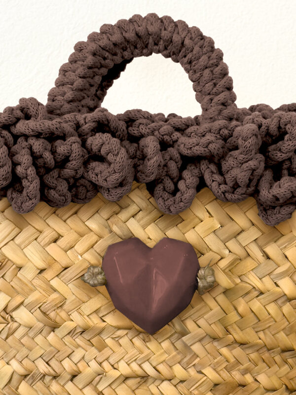 COFFA RICCIA MARRONE CUORE - GRANDE - immagine 4