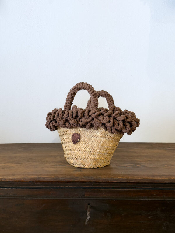 COFFA RICCIA MARRONE CUORE - PICCOLA - immagine 2