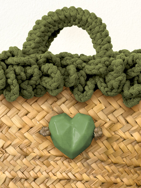 COFFA RICCIA VERDE CUORE - GRANDE - immagine 4