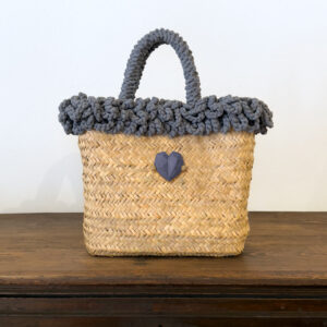 SHOPPER RICCIA DENIM CUORE