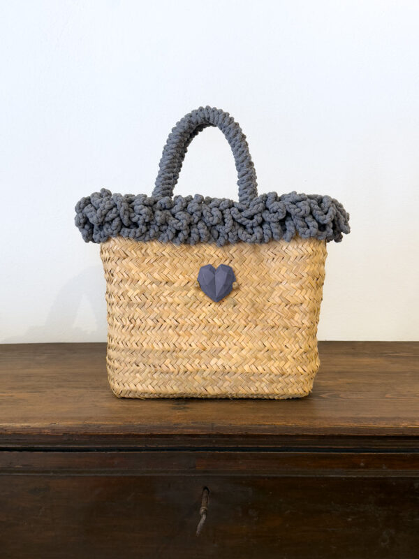 SHOPPER RICCIA DENIM CUORE