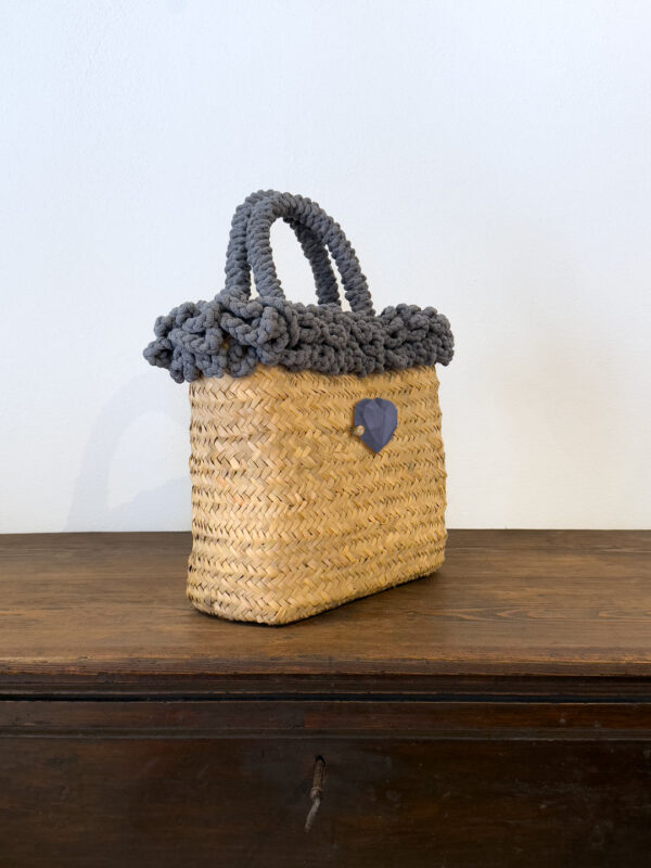 SHOPPER RICCIA DENIM CUORE - immagine 3