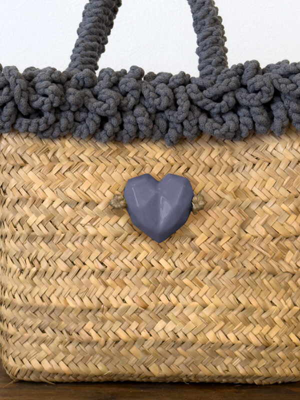 SHOPPER RICCIA DENIM CUORE - immagine 4