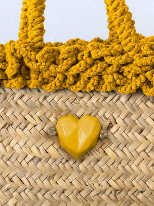 SHOPPER RICCIA GIALLA CUORE - immagine 4