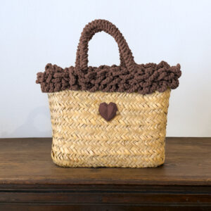 SHOPPER RICCIA MARRONE CUORE