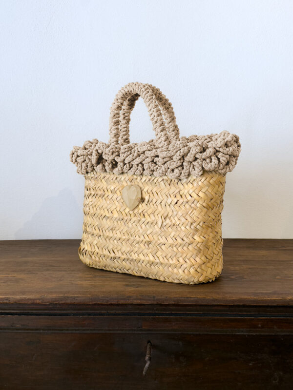 SHOPPER RICCIA PANNA CUORE - immagine 2