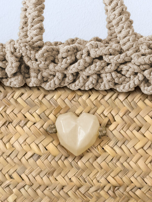 SHOPPER RICCIA PANNA CUORE - immagine 4