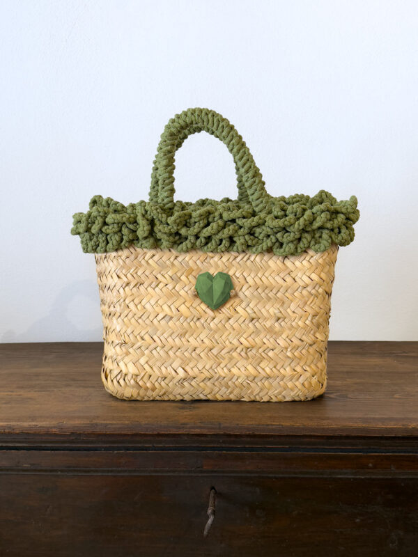 SHOPPER RICCIA VERDE CUORE