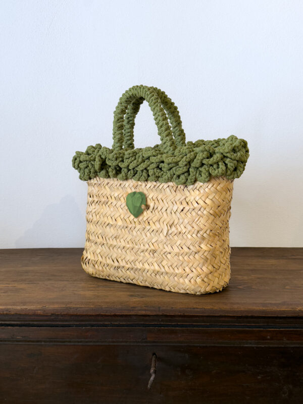 SHOPPER RICCIA VERDE CUORE - immagine 2