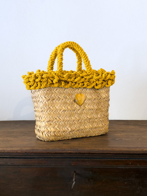 SHOPPER RICCIA GIALLA CUORE - immagine 3