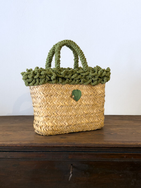SHOPPER RICCIA VERDE CUORE - immagine 3