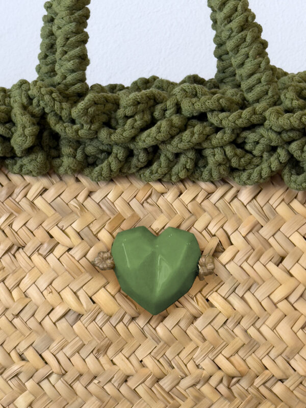 SHOPPER RICCIA VERDE CUORE - immagine 4