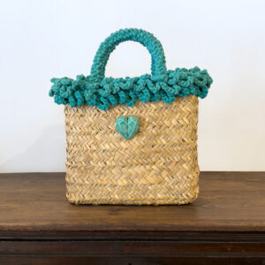 SHOPPER RICCIA PETROLIO CUORE