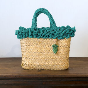SHOPPER RICCIA PETROLIO PALA